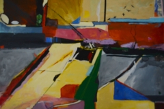 Green Road 30x40 acrylic and collage on canvas